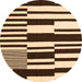 Square Abstract Orange Contemporary Rug, con2729org