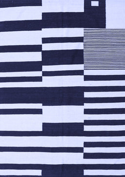 Abstract Blue Contemporary Rug, con2729blu
