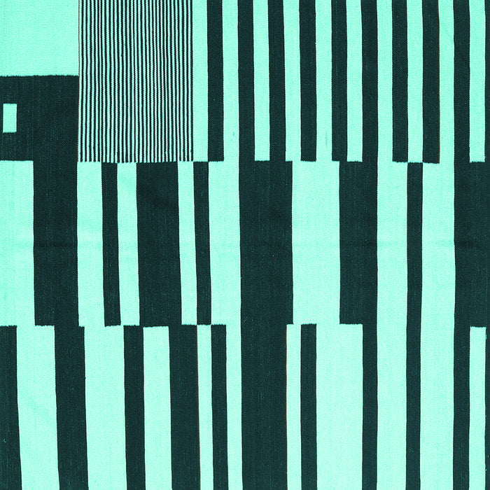 Square Abstract Turquoise Contemporary Rug, con2729turq