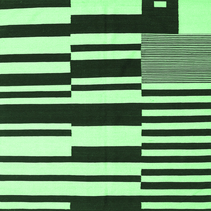 Square Machine Washable Abstract Emerald Green Contemporary Area Rugs, wshcon2729emgrn