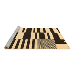 Sideview of Machine Washable Abstract Brown Contemporary Rug, wshcon2729brn