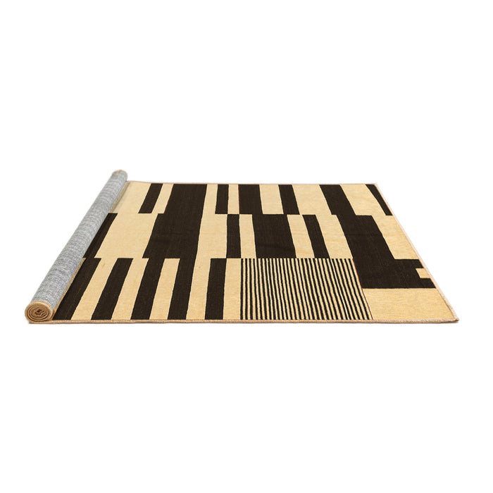 Sideview of Machine Washable Abstract Brown Contemporary Rug, wshcon2729brn