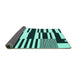 Sideview of Abstract Turquoise Contemporary Rug, con2729turq