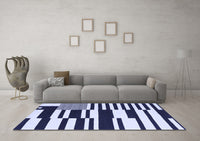 Machine Washable Abstract Blue Contemporary Rug, wshcon2729blu