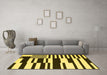 Machine Washable Abstract Yellow Contemporary Rug in a Living Room, wshcon2729yw