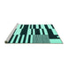 Sideview of Machine Washable Abstract Turquoise Contemporary Area Rugs, wshcon2729turq