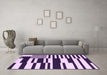 Machine Washable Abstract Purple Contemporary Area Rugs in a Living Room, wshcon2729pur