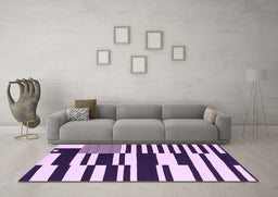 Machine Washable Abstract Purple Contemporary Area Rugs in a Living Room, wshcon2729pur
