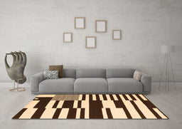 Machine Washable Abstract Orange Contemporary Area Rugs in a Living Room, wshcon2729org