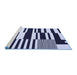 Sideview of Machine Washable Abstract Blue Contemporary Rug, wshcon2729blu