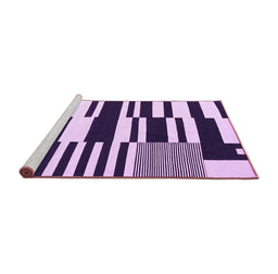 Sideview of Machine Washable Abstract Purple Contemporary Area Rugs, wshcon2729pur