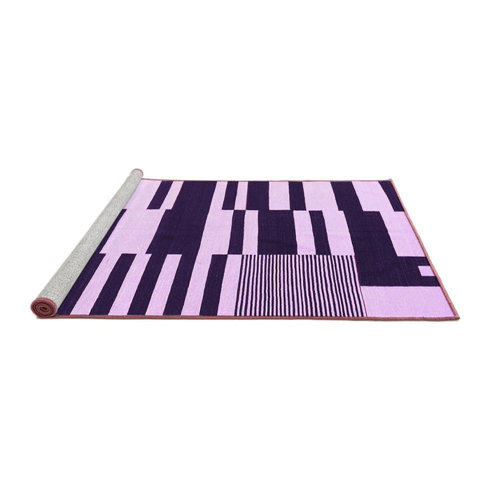 Sideview of Machine Washable Abstract Purple Contemporary Area Rugs, wshcon2729pur