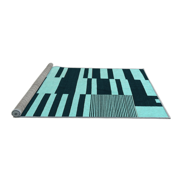 Sideview of Machine Washable Abstract Light Blue Contemporary Rug, wshcon2729lblu