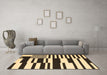 Machine Washable Abstract Brown Contemporary Rug in a Living Room,, wshcon2729brn