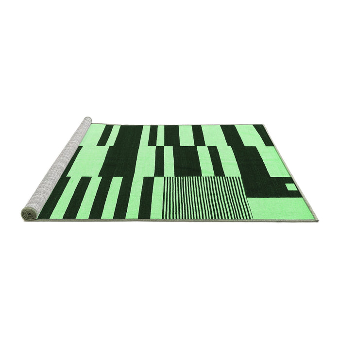 Sideview of Machine Washable Abstract Emerald Green Contemporary Area Rugs, wshcon2729emgrn