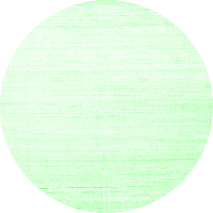 Round Machine Washable Solid Emerald Green Modern Area Rugs, wshcon272emgrn