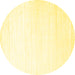 Round Machine Washable Solid Yellow Modern Rug, wshcon272yw