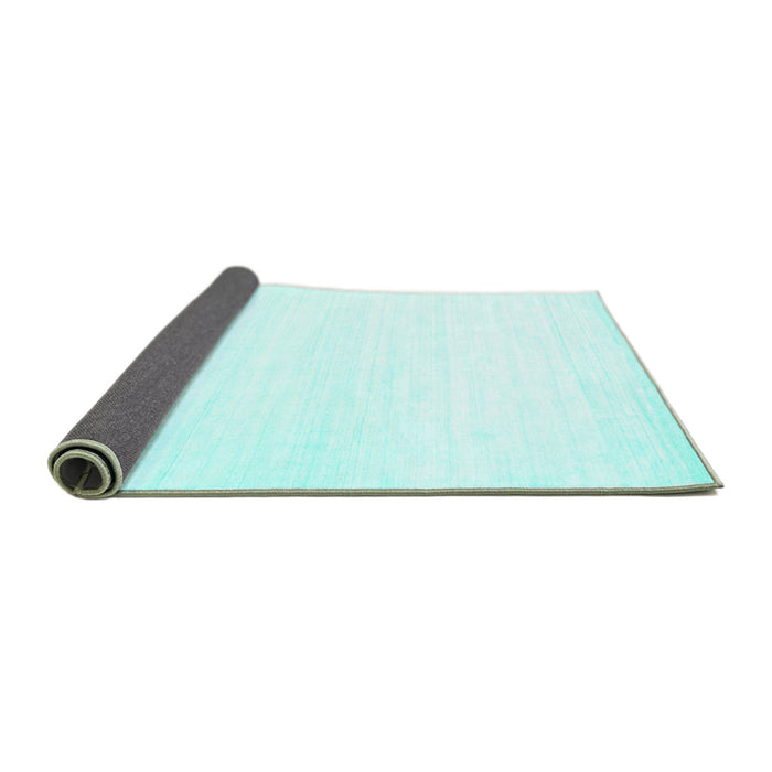 Sideview of Solid Turquoise Modern Rug, con272turq
