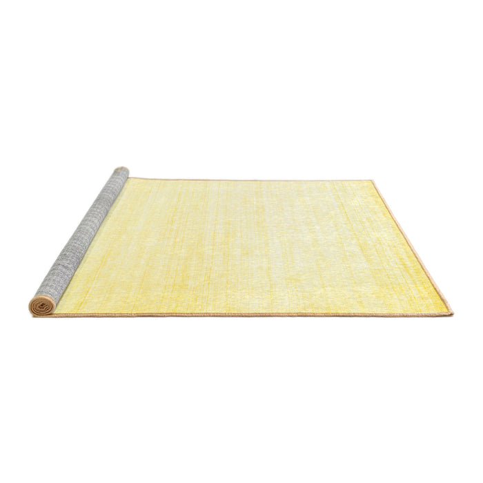 Sideview of Machine Washable Solid Yellow Modern Rug, wshcon272yw