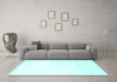 Machine Washable Solid Turquoise Modern Area Rugs in a Living Room,, wshcon272turq