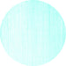 Round Solid Turquoise Modern Rug, con272turq