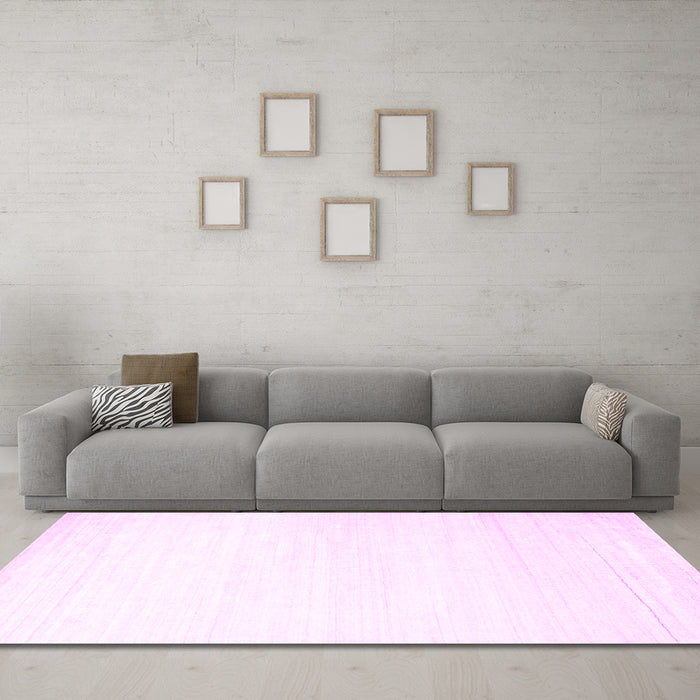 Machine Washable Solid Pink Modern Rug in a Living Room, wshcon272pnk