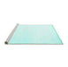 Sideview of Machine Washable Solid Turquoise Modern Area Rugs, wshcon272turq