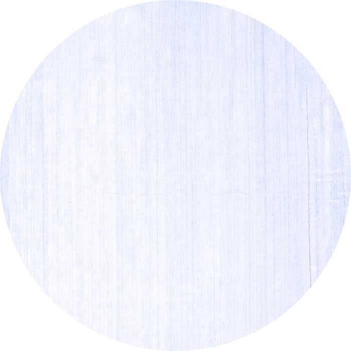 Round Machine Washable Solid Blue Modern Rug, wshcon272blu
