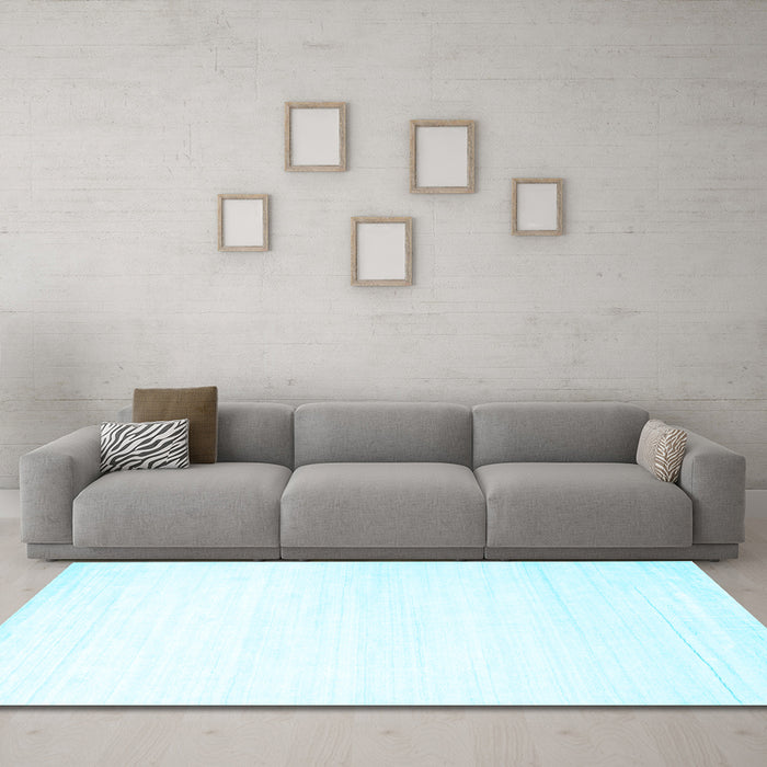 Machine Washable Solid Light Blue Modern Rug in a Living Room, wshcon272lblu
