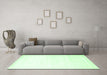 Machine Washable Solid Green Modern Area Rugs in a Living Room,, wshcon272grn