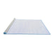 Sideview of Machine Washable Solid Blue Modern Rug, wshcon272blu