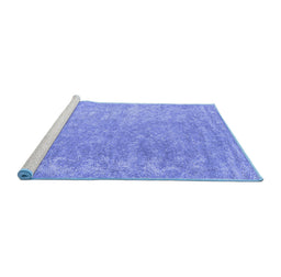 Sideview of Machine Washable Abstract Blue Contemporary Rug, wshcon2730blu