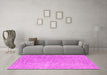 Machine Washable Abstract Pink Contemporary Rug in a Living Room, wshcon2730pnk