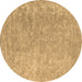 Round Machine Washable Abstract Brown Contemporary Rug, wshcon2730brn