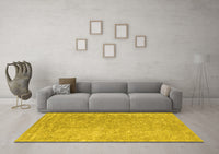 Machine Washable Abstract Yellow Contemporary Rug, wshcon2730yw