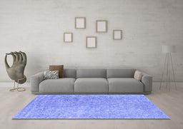 Machine Washable Abstract Blue Contemporary Rug in a Living Room, wshcon2730blu
