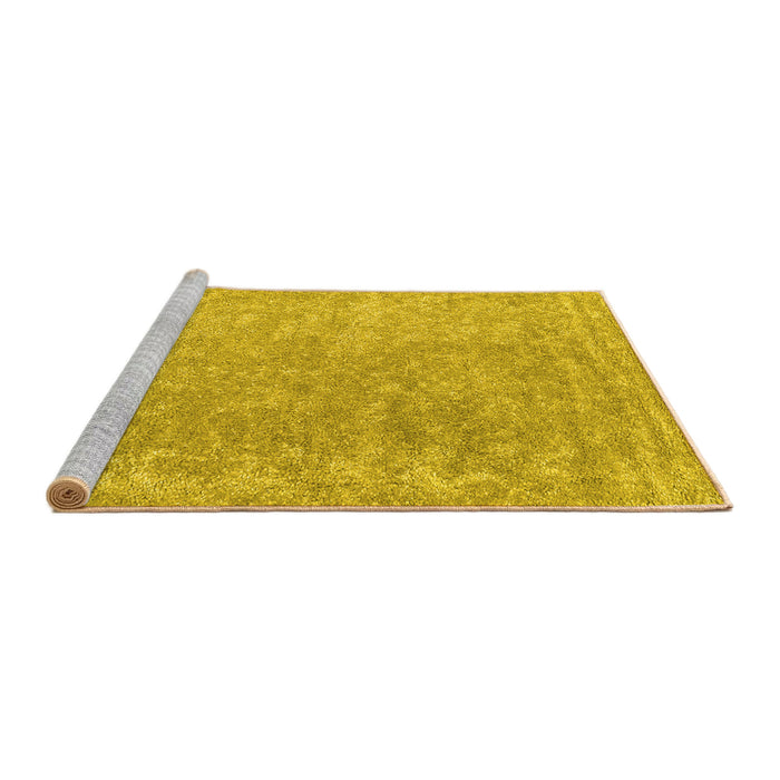 Sideview of Machine Washable Abstract Yellow Contemporary Rug, wshcon2730yw