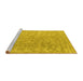 Sideview of Machine Washable Abstract Yellow Contemporary Rug, wshcon2730yw