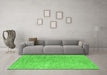 Machine Washable Abstract Green Contemporary Area Rugs in a Living Room,, wshcon2730grn