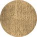 Round Abstract Brown Contemporary Rug, con2731brn