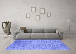 Machine Washable Abstract Blue Contemporary Rug in a Living Room, wshcon2731blu