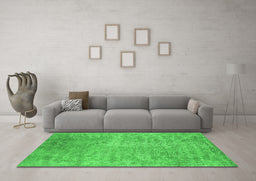 Machine Washable Abstract Green Contemporary Area Rugs in a Living Room,, wshcon2731grn