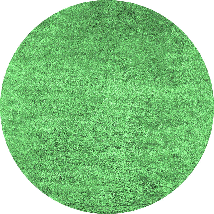 Round Abstract Emerald Green Contemporary Rug, con2731emgrn