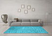 Machine Washable Abstract Light Blue Contemporary Rug in a Living Room, wshcon2731lblu