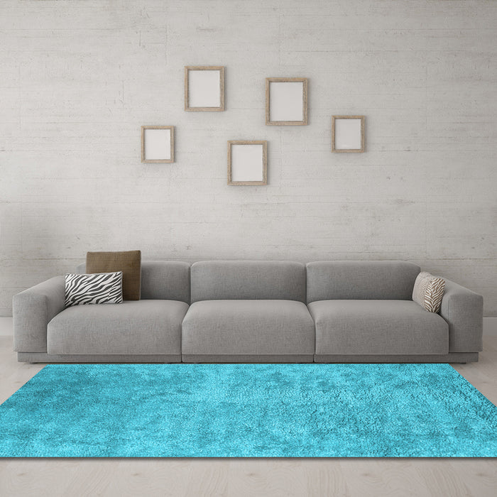 Machine Washable Abstract Light Blue Contemporary Rug in a Living Room, wshcon2731lblu