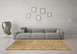 Machine Washable Abstract Brown Contemporary Rug in a Living Room,, wshcon2731brn