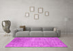 Machine Washable Abstract Pink Contemporary Rug in a Living Room, wshcon2731pnk