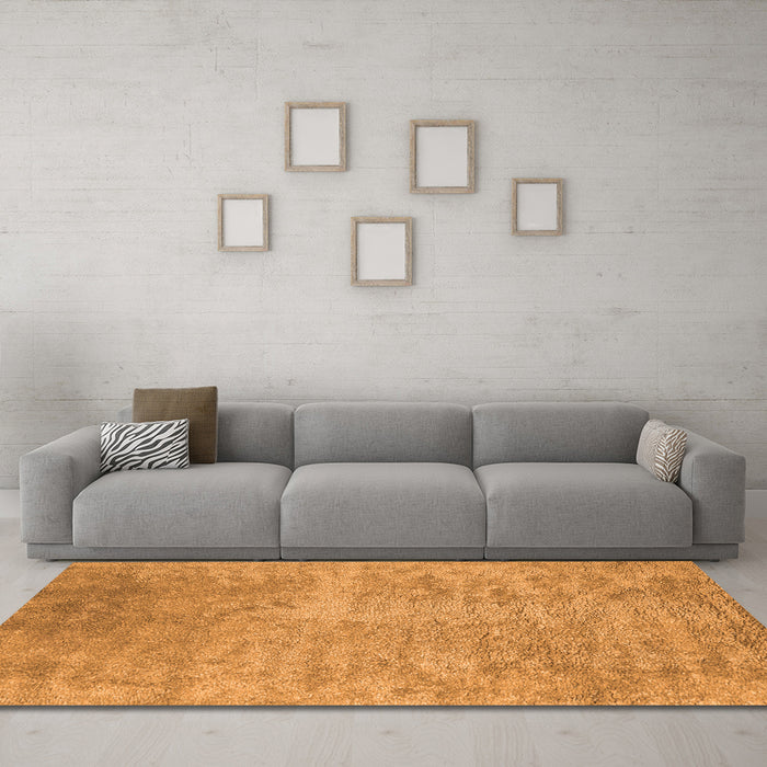 Machine Washable Abstract Orange Contemporary Area Rugs in a Living Room, wshcon2731org