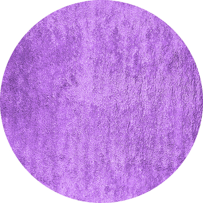 Round Machine Washable Abstract Purple Contemporary Area Rugs, wshcon2731pur