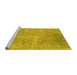 Sideview of Machine Washable Abstract Yellow Contemporary Rug, wshcon2731yw